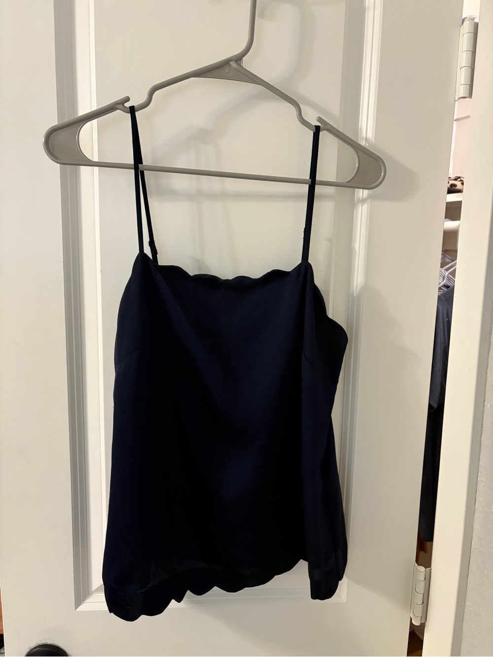 Banana Republic Navy Scalloped-Edge Camisole
